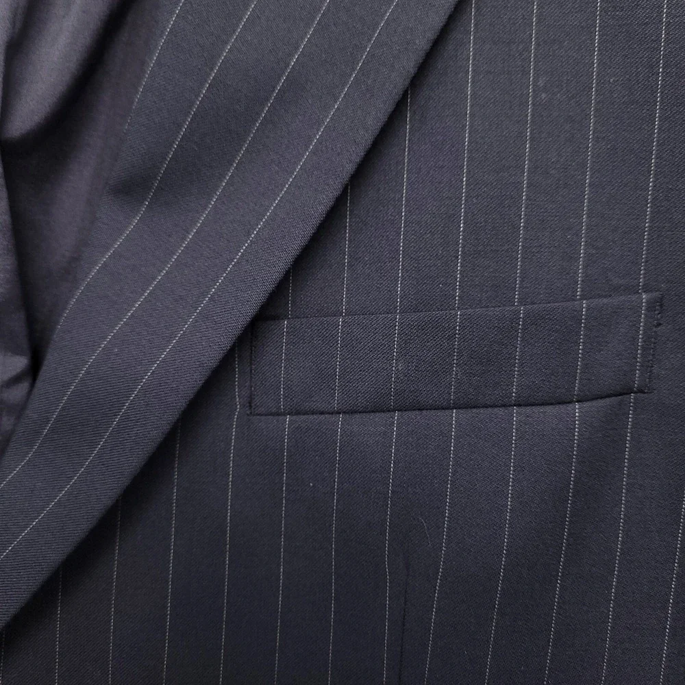 Lauren Ralph Lauren L517397F Pinstripe Blazer‎ Men 44R Navy EUC